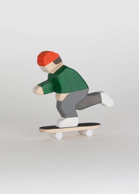 Skateboarder Wood figure
